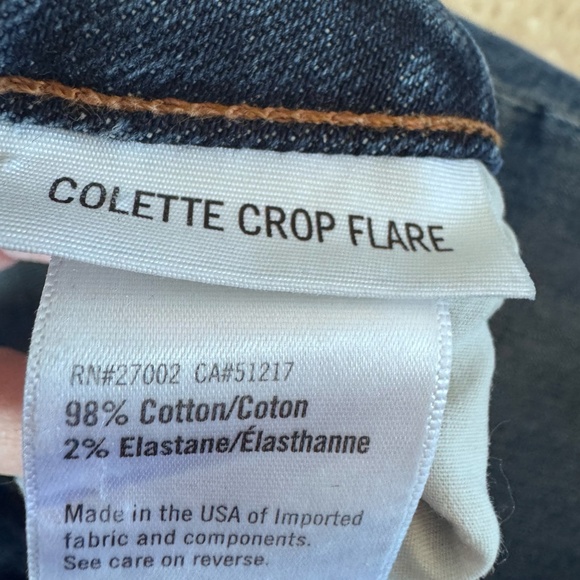 PAIGE Colette Crop Flare Jeans 28 High Rise Button Fly Raw Hem Cropped Denim - Picture 6 of 17